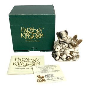 Harmony Kingdom Perished Petty Teddies Dogs Chewing Bears-Infinity Trinket Box
